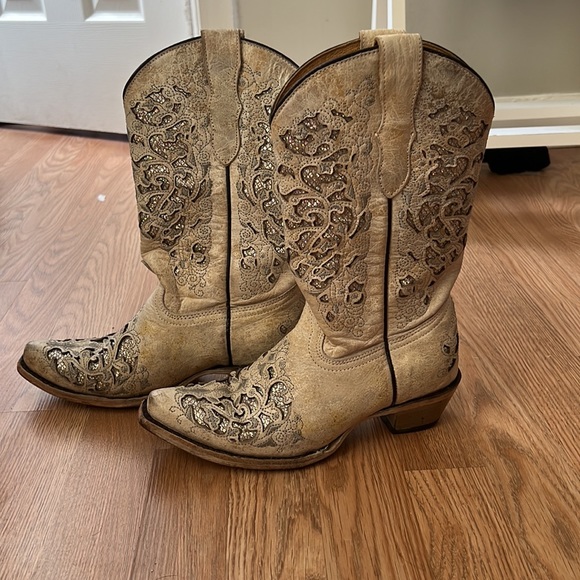 Corral white/glitter distressed cowgirl boots - Picture 2 of 4